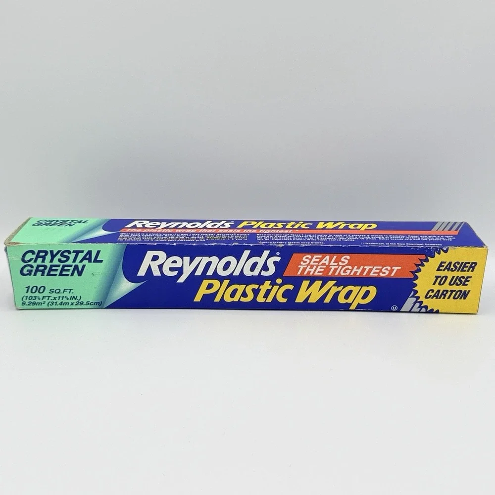 VTG 1996 Reynolds Crystal Green Plastic Wrap NOS Unused Retro Kitchen Movie Prop